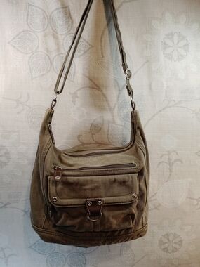 Casual Canvas Crossbody Bag in Olive Green